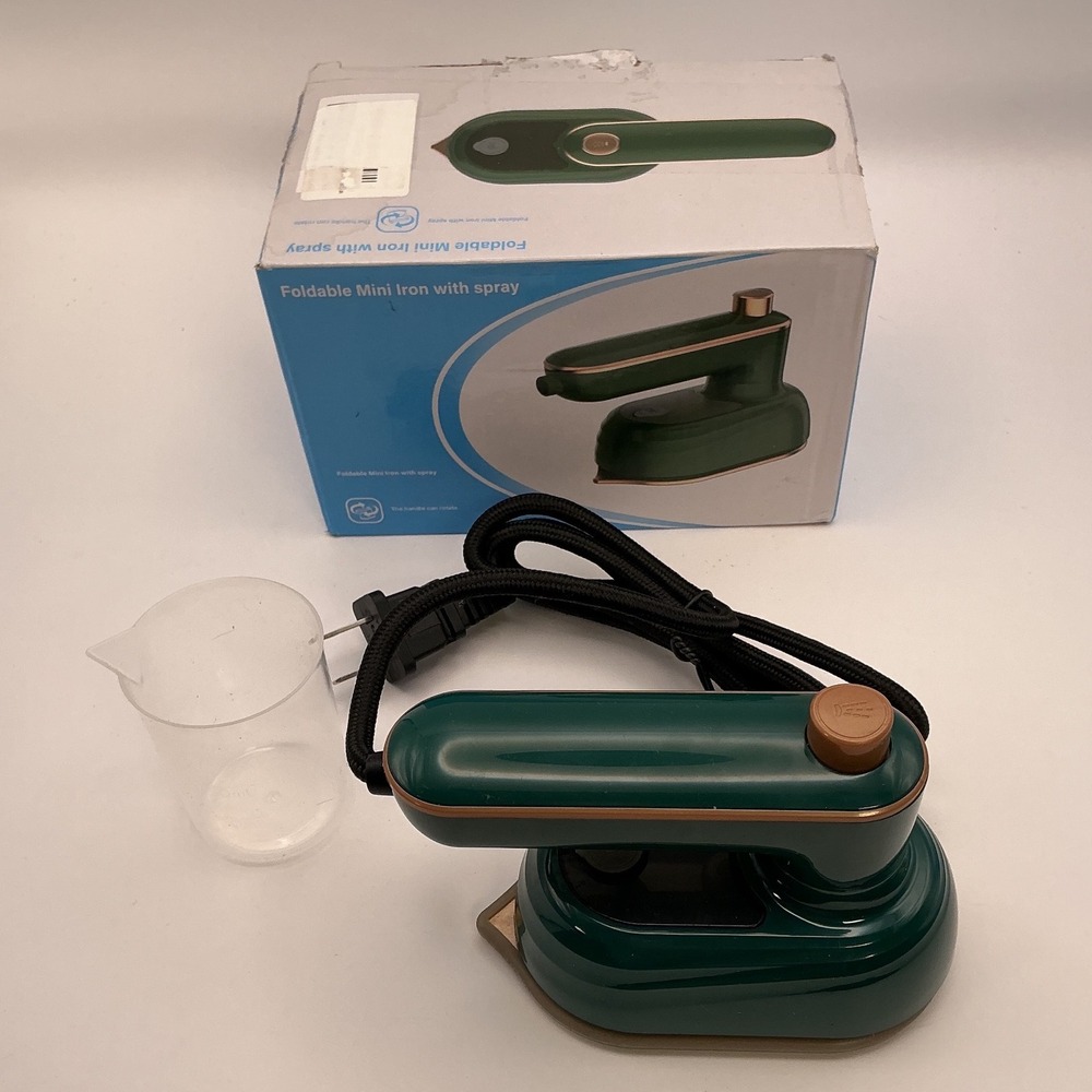Foldable Mini Iron‎ with Spray Handheld Travel Steamer Emerald Green 38W 50ML